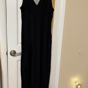 Chiffon stretch black tank dress